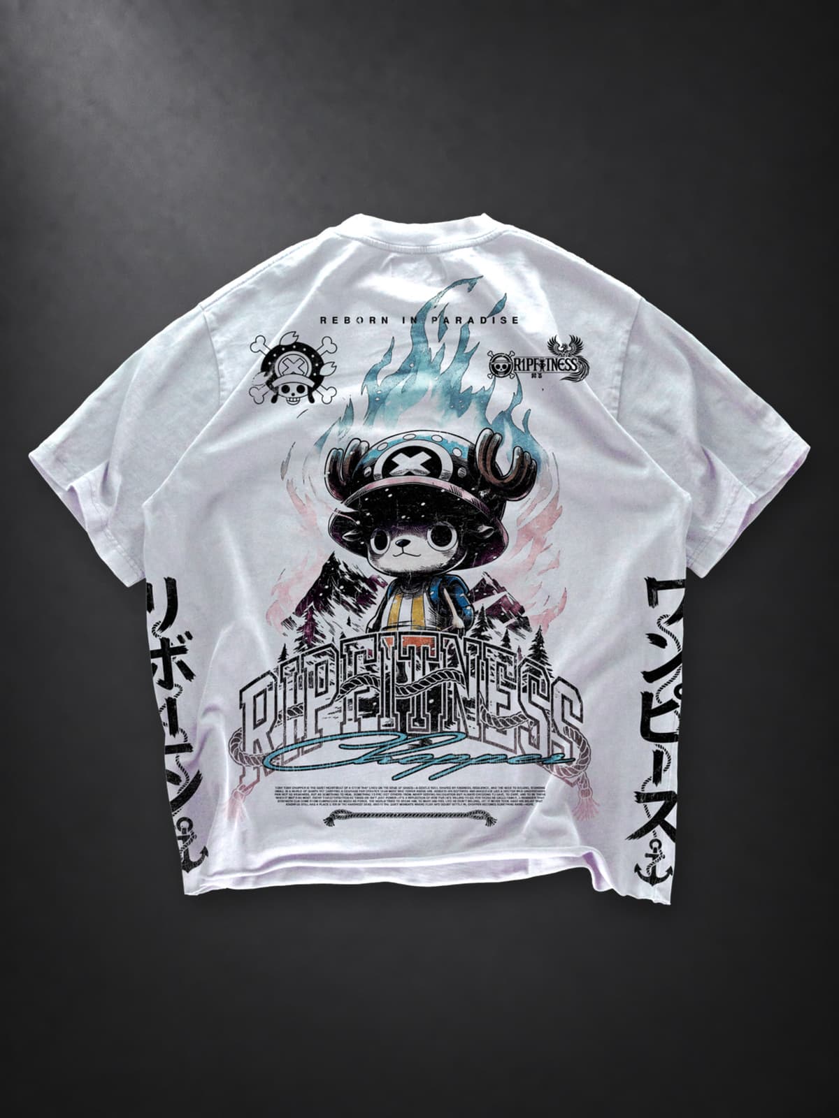 frostheart guardian oversized tee washed white back r1pfitness