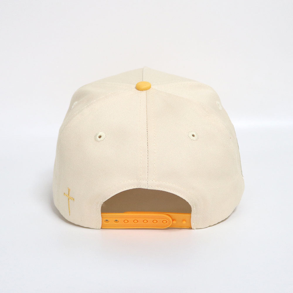 R1PFITNESS 5 Panel Classic Hat - Cream, Yellow, and Green